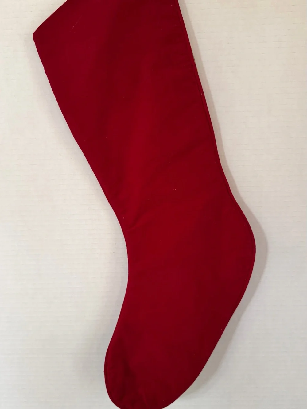 Vintage Needlepoint Santa Christmas Stocking - Red Trim